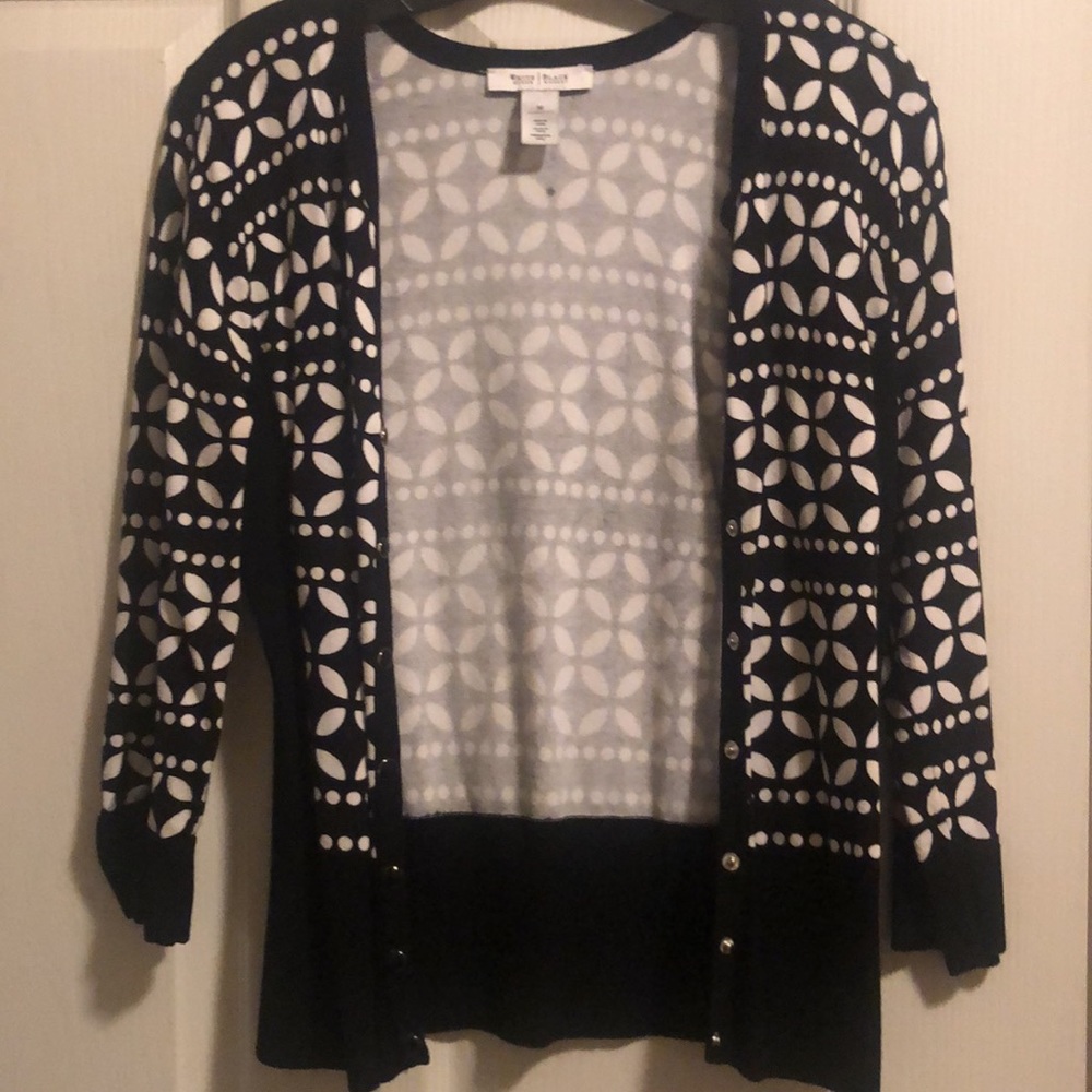 WHBM geo print cardigan, Medium